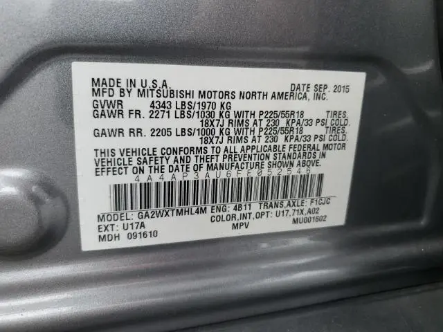 2015 MITSUBISHI OUTLANDER SPORT ES