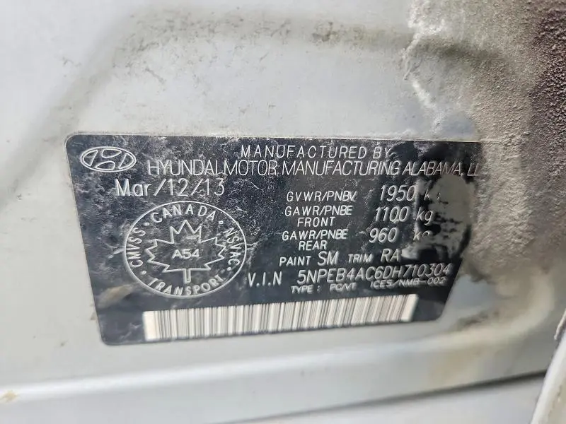 2013 HYUNDAI SONATA GLS  