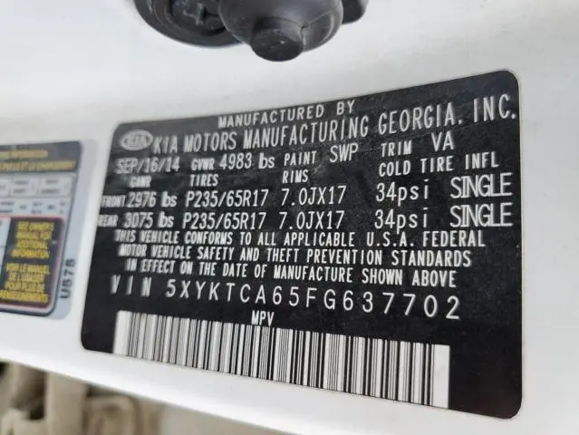 2015 KIA SORENTO LX  