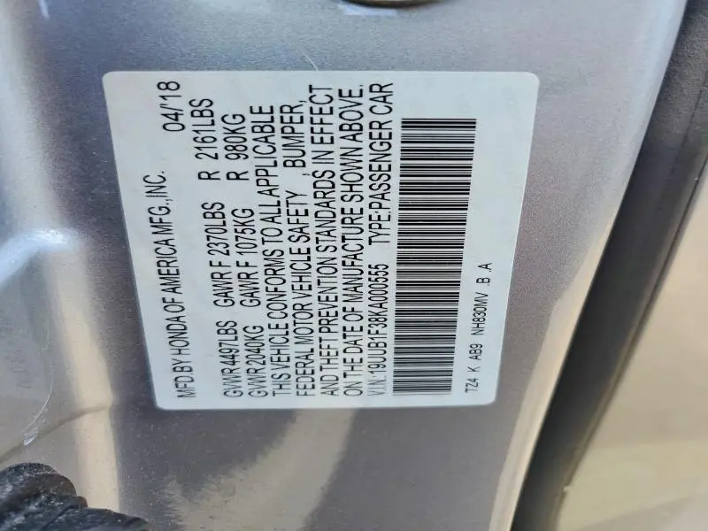 2019 ACURA TLX   