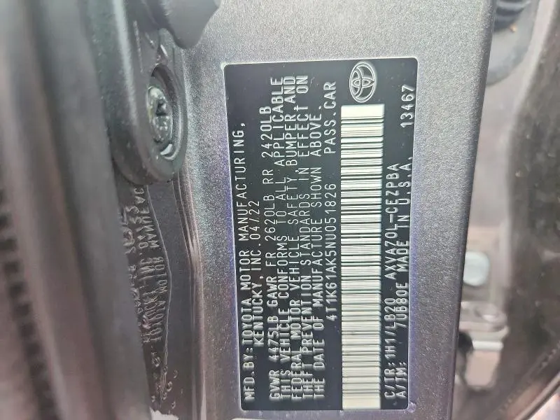 2022 TOYOTA CAMRY XSE  
