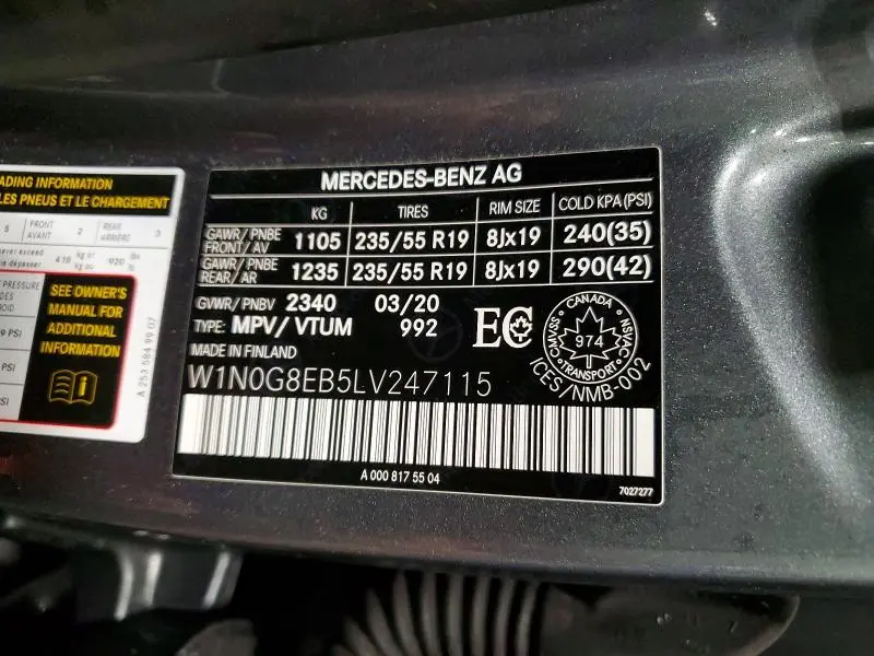 2020 MERCEDES-BENZ GLC 300 4MATIC  