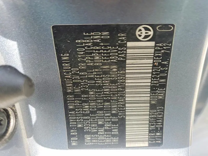 2020 TOYOTA COROLLA LE  