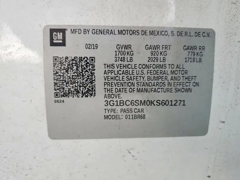 2019 CHEVROLET CRUZE LS  