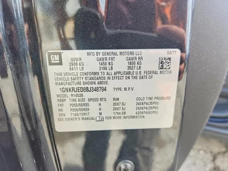 2011 CHEVROLET TRAVERSE LT  