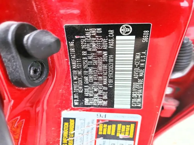 2012 TOYOTA CAMRY BASE  