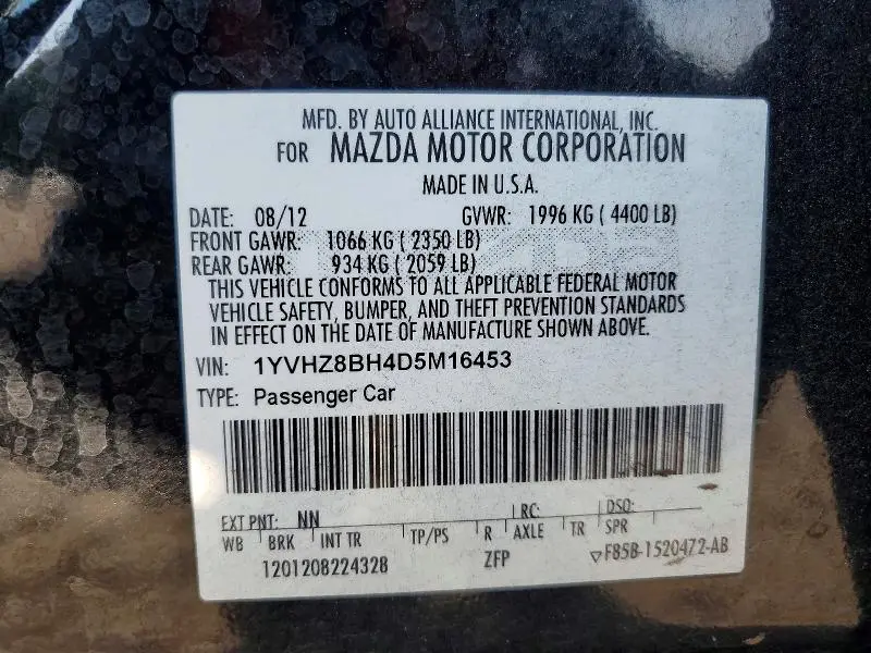 2013 MAZDA 6 SPORT  