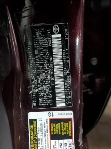 2013 TOYOTA AVALON BASE  