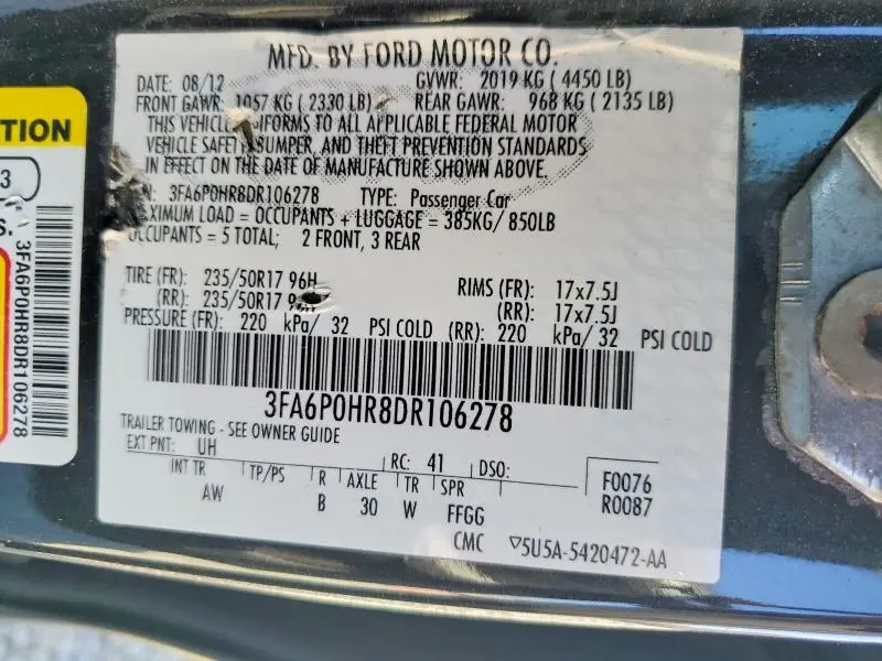 2013 FORD FUSION SE  