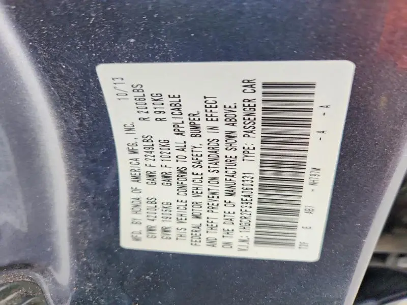 2014 HONDA ACCORD LX  