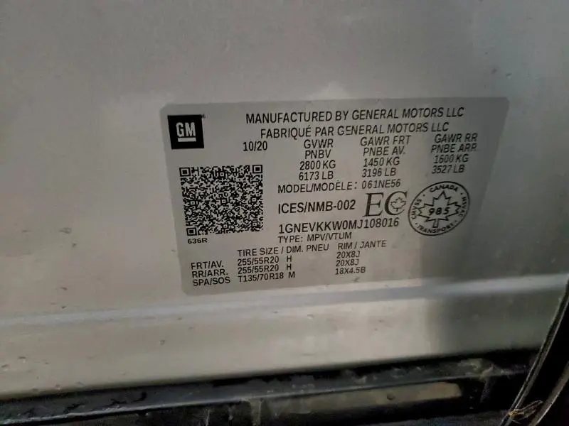 2021 CHEVROLET TRAVERSE PREMIER  