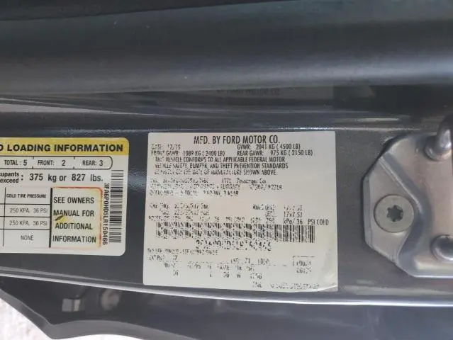 2020 FORD FUSION SE  