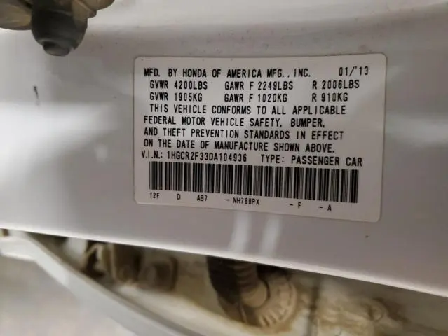 2013 HONDA ACCORD LX  