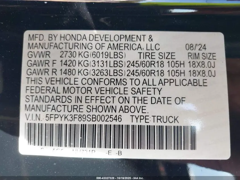 2025 HONDA RIDGELINE BLACK EDITION