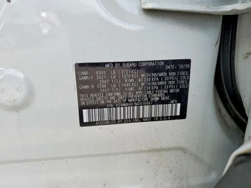 2021 SUBARU ASCENT PREMIUM  