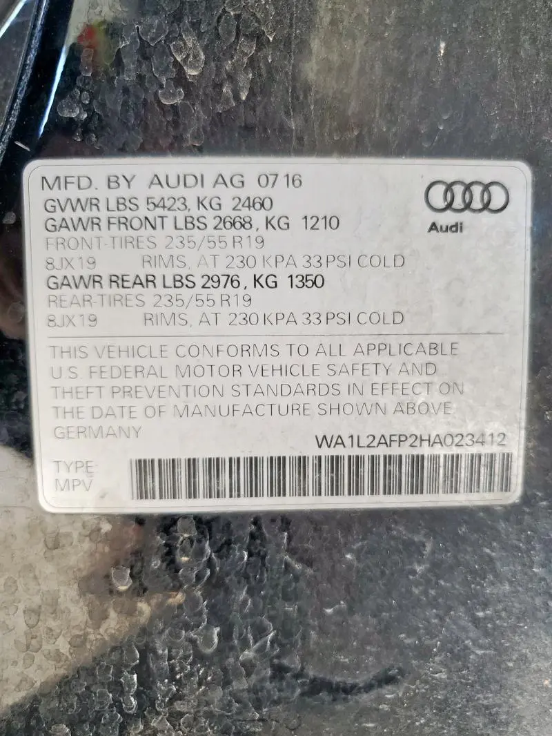 2017 AUDI Q5 PREMIUM PLUS  