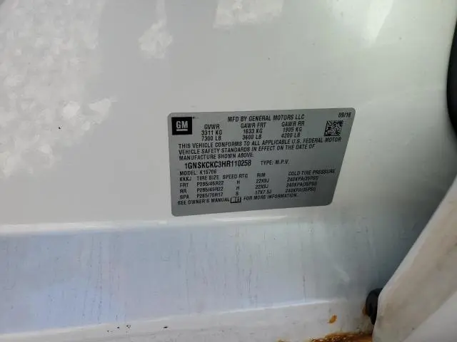 2017 CHEVROLET TAHOE K1500 PREMIER  