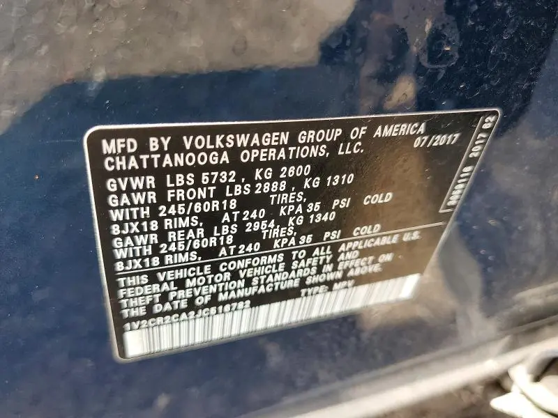 2018 VOLKSWAGEN ATLAS SE  