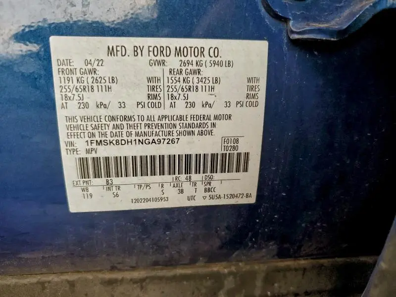 2022 FORD EXPLORER XLT  