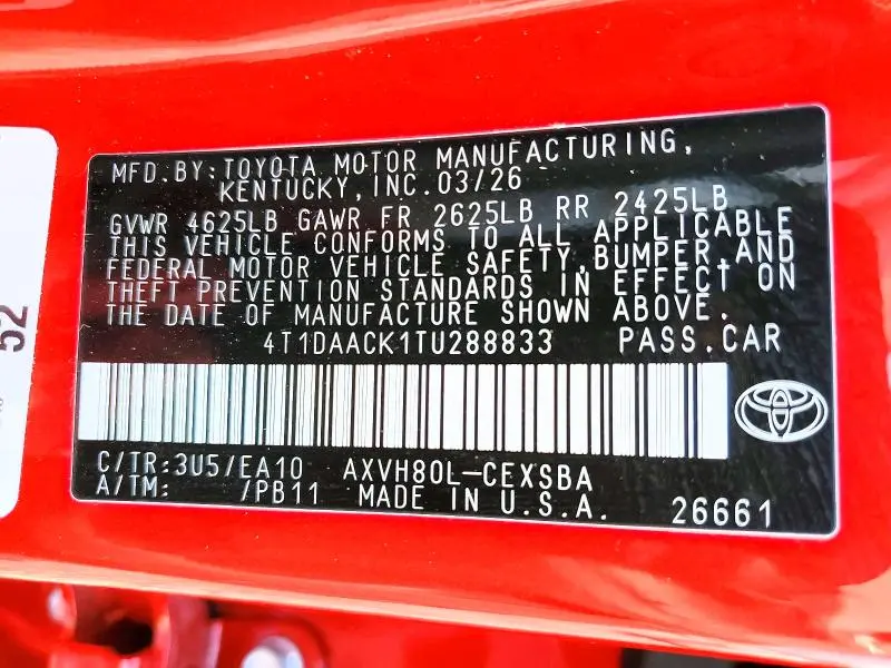 2026 TOYOTA CAMRY SE  