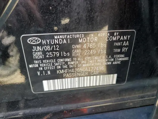 2012 HYUNDAI AZERA GLS  