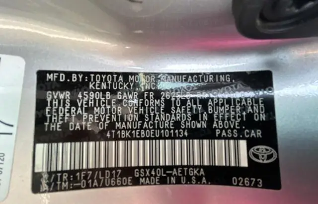 2014 TOYOTA AVALON BASE  