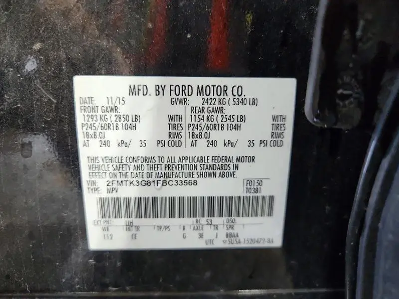 2015 FORD EDGE SE  