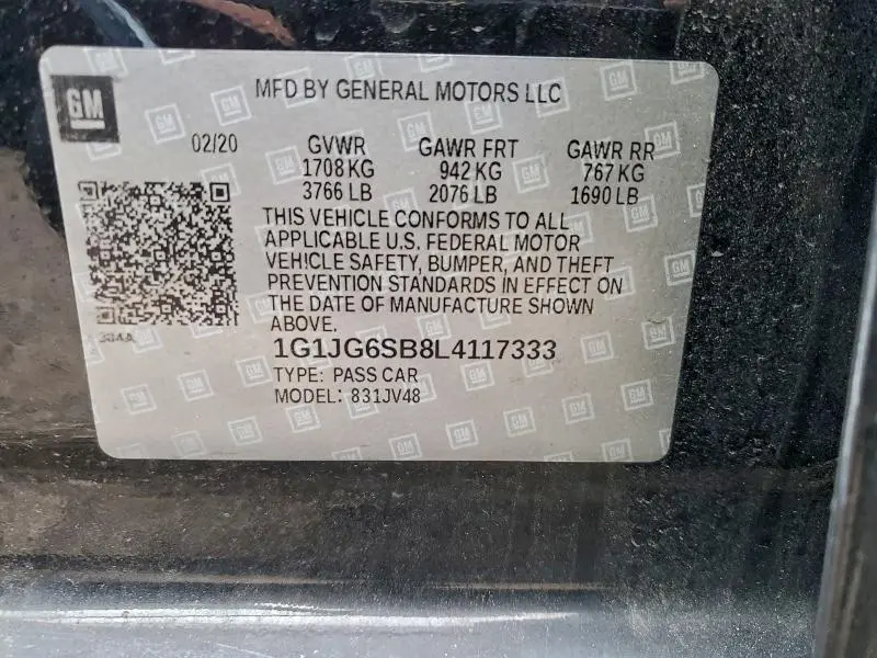 2020 CHEVROLET SONIC   