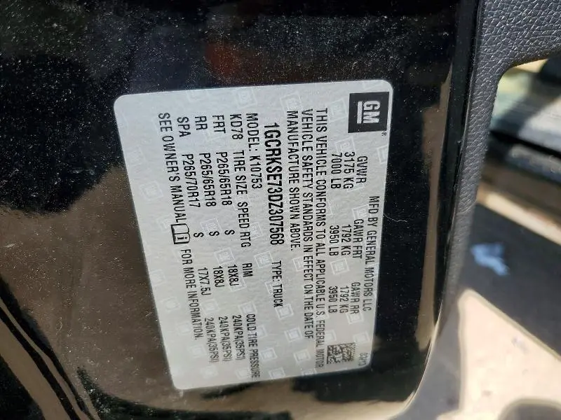 2013 CHEVROLET SILVERADO K1500 LT  