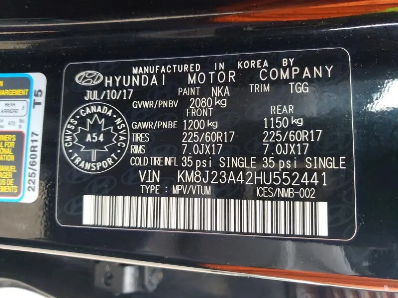 2017 HYUNDAI TUCSON SE  