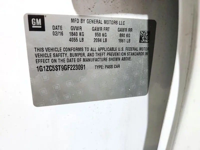 2016 CHEVROLET MALIBU LS  