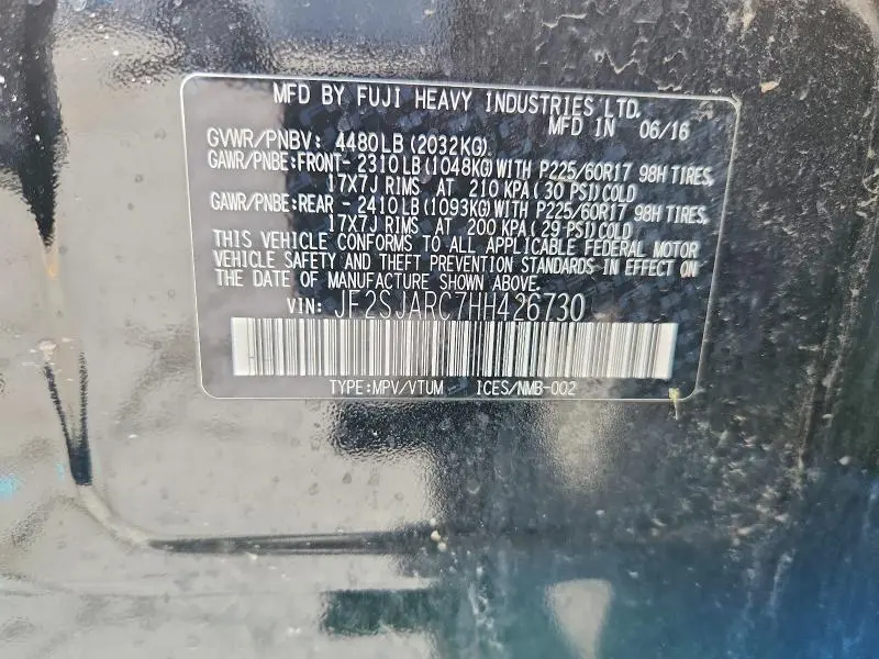 2017 SUBARU FORESTER 2.5I LIMITED  
