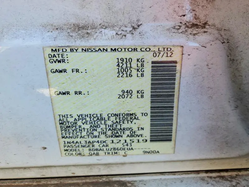 2013 NISSAN ALTIMA 2.5  