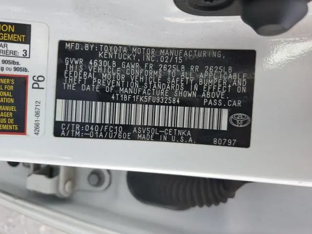 2015 TOYOTA CAMRY LE  