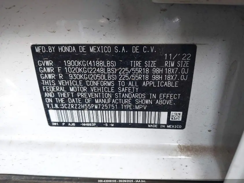 2023 HONDA HR-V AWD SPORT