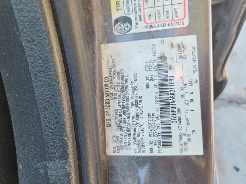 2011 FORD FUSION SE  