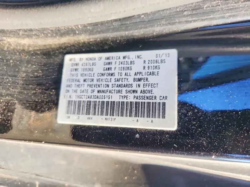 2013 HONDA ACCORD EXL  