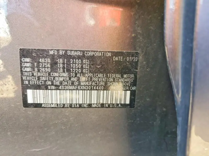 2022 SUBARU LEGACY PREMIUM  