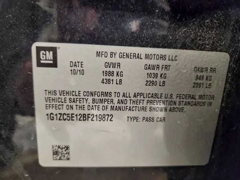 2011 CHEVROLET MALIBU 1LT  