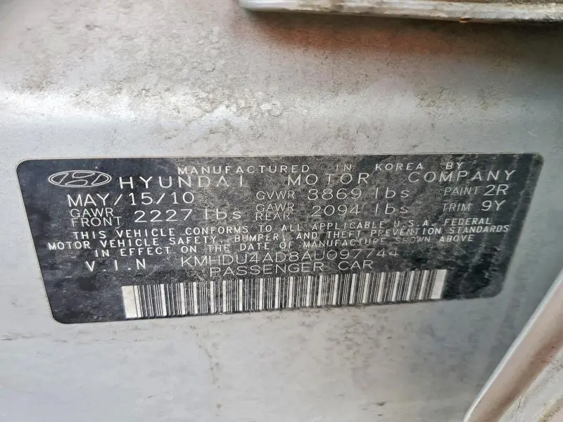 2010 HYUNDAI ELANTRA GLS  