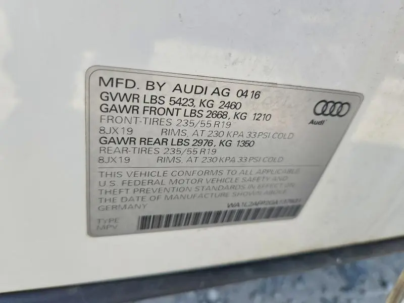 2016 AUDI Q5 PREMIUM PLUS  