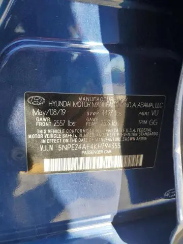 2019 HYUNDAI SONATA SE  