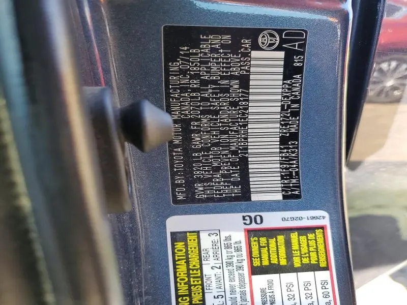 2014 TOYOTA COROLLA LE ECO PLUS  