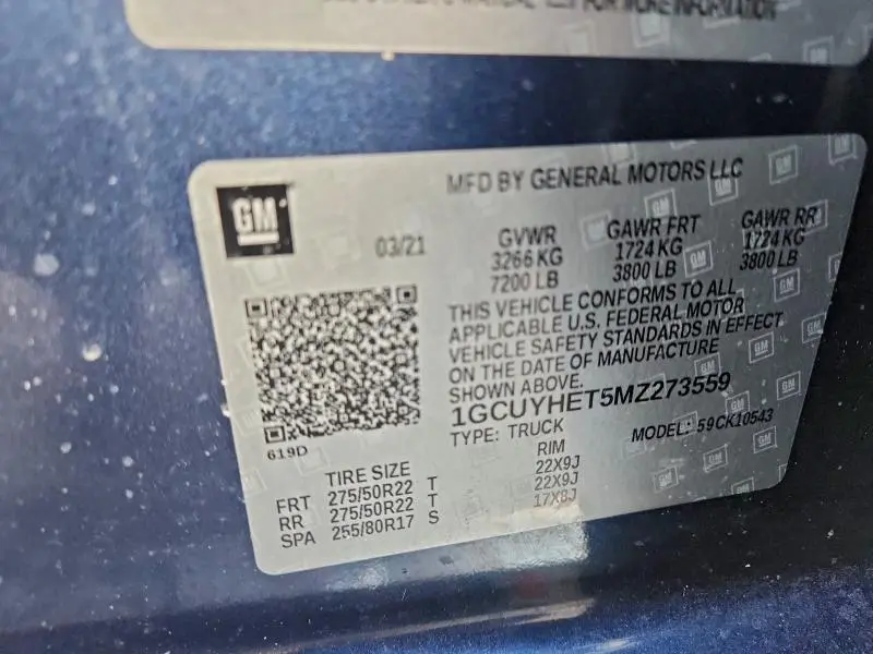 2021 CHEVROLET SILVERADO K1500 HIGH COUNTRY  