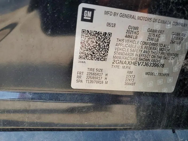 2018 CHEVROLET EQUINOX LS  