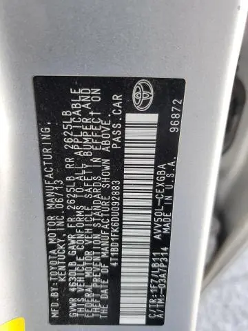 2013 TOYOTA CAMRY HYBRID  