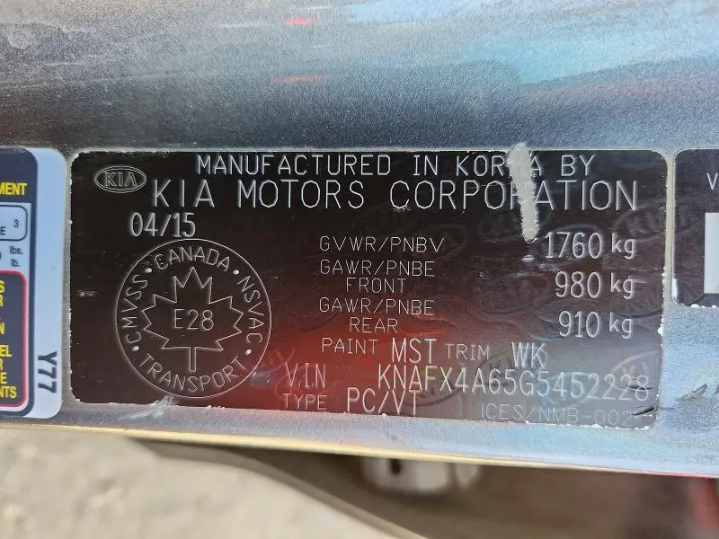 2016 KIA FORTE LX  
