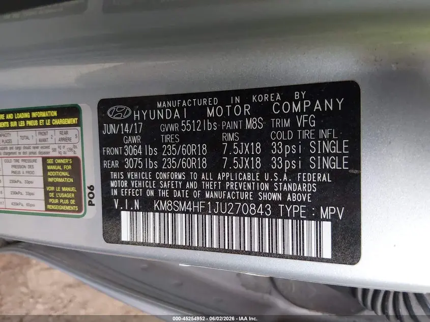 2018 HYUNDAI SANTA FE SE