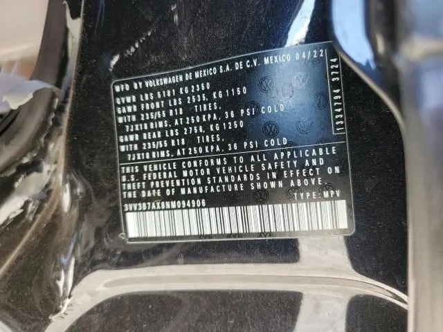 2022 VOLKSWAGEN TIGUAN SE  
