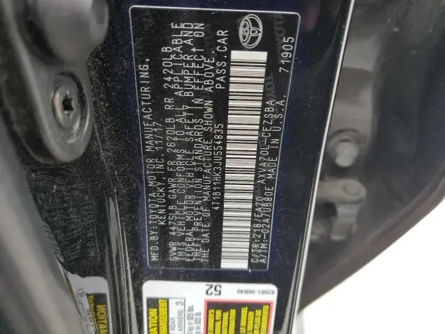 2018 TOYOTA CAMRY L  